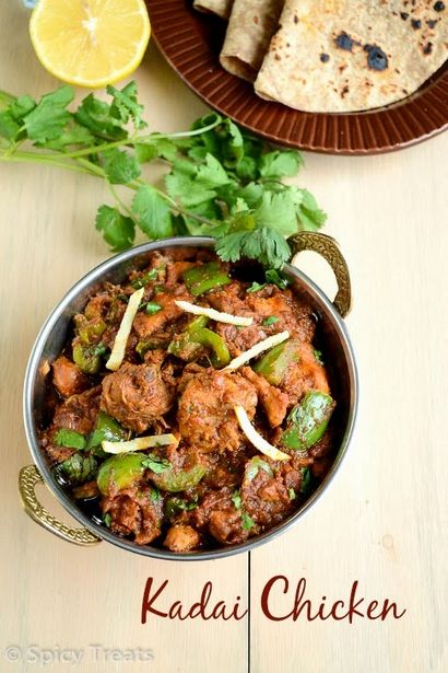 Treats épicé Kadai poulet, Kadai de poulet au curry, poulet Recette Karahi