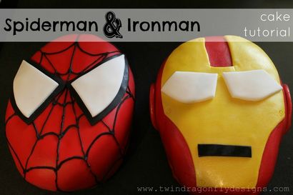 Spiderman et gâteaux Ironman ~ un __gVirt_NP_NN_NNPS<__ tutoriel - Designs Dragonfly