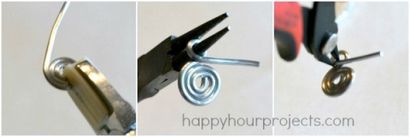 Spirale martelés Boucles d'oreilles fil - Projets Happy Hour
