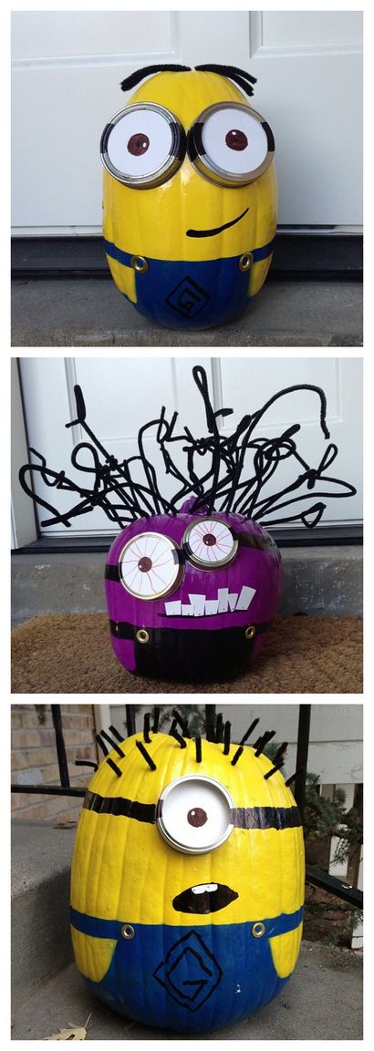 Spray Paint Pumpkins Minion pour Halloween!