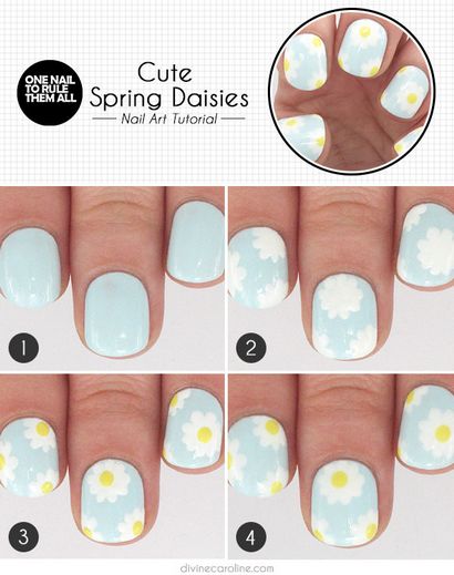 Spring Daisy Nail Art Tutorial