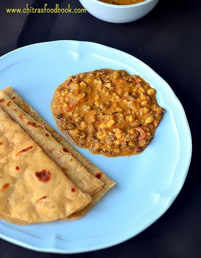 Germée vert Gram Curry - Pachai Payaru Kuruma Pour Chapathi, riz, Dosa, Idli, Chitra Livre alimentaire