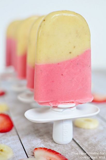 Strawberry Banana popsicles - L'amour pousse sauvage