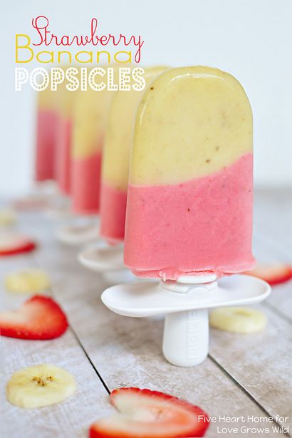 Strawberry Banana popsicles - L'amour pousse sauvage