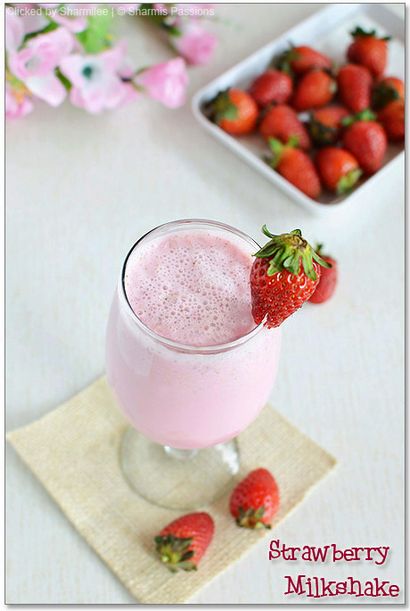 Strawberry Milkshake Recette - Comment faire de milk-shake fraise - Sharmis Passions