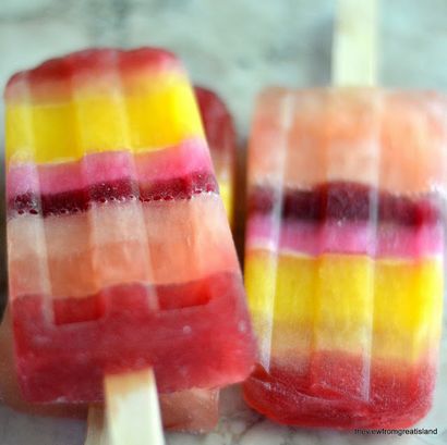 Gestreifte Saft Eis am Stiel, der Blick von Great Island