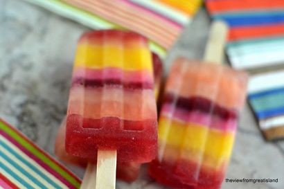 Gestreifte Saft Eis am Stiel, der Blick von Great Island