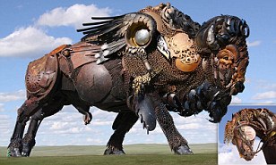 Stunning Schrott Skulpturen erstellt von John Lopez, Daily Mail Online