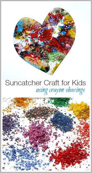 Craft Suncatcher pour les enfants Utilisation Shavings Crayon - Buggy et Buddy