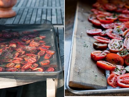 Sonnengetrocknete Tomaten in der Sonne, Weiß auf Reis-Paar