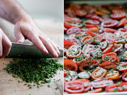 Tomates séchées au soleil au soleil, blanc sur le riz Couple