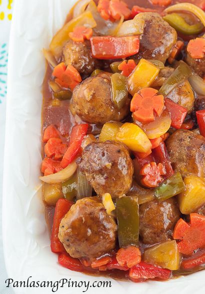 Boulette sauce aigre-douce recette (recette) Meatball sauce aigre-douce Recette