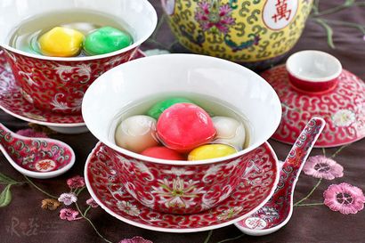 Tang Yuan (klebrige Reis-Kugeln) mit roter Bohnenpaste Füllung, Roti n Reis