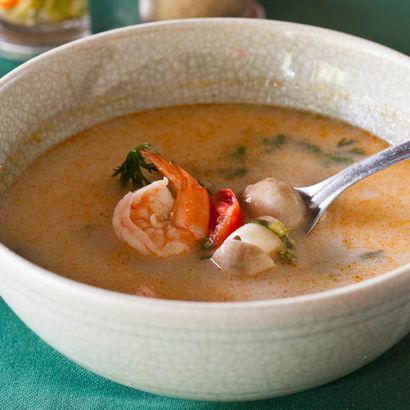 Thai soupe au lait de coco crevettes - Tom Kha sans gluten, sans produits laitiers