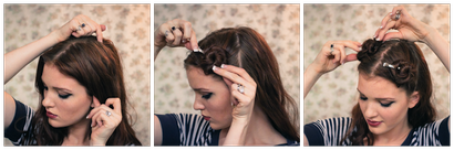 Die Freckled Fox Schatz Haar Week Tutorial # 2 - Retro Victory Rolls