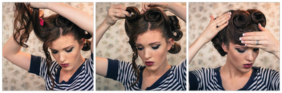 Die Freckled Fox Schatz Haar Week Tutorial # 2 - Retro Victory Rolls