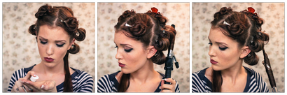 Die Freckled Fox Schatz Haar Week Tutorial # 2 - Retro Victory Rolls