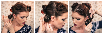 Die Freckled Fox Schatz Haar Week Tutorial # 2 - Retro Victory Rolls