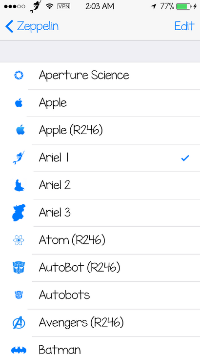 Le point Maker Faites vos propres icônes Zeppelin (iOS 8)