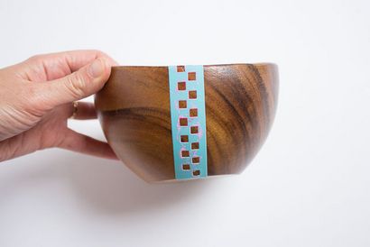 Thrifty DIY Holz bemalt Schüsseln, Design Improvised