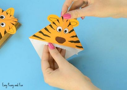 Tiger Corner Lesezeichen - DIY Origami für Kinder - Easy Peasy und Fun
