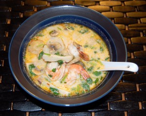 Tom Kha crevettes et pétoncle (Thai Soup) - Régime alimentaire parfaite santé, l'alimentation parfaite santé