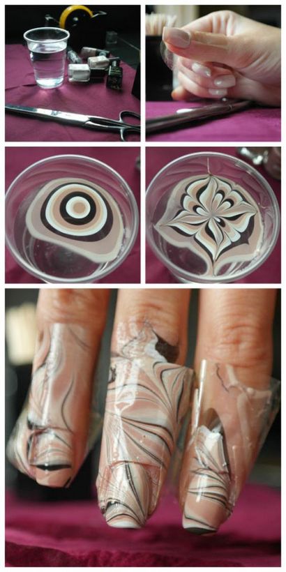 Top 10 Nail eau en marbre Art Tutoriels Design (photos) pour 2017