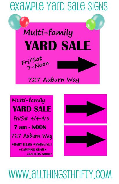 Top 15 Yard Sale Werbung Tipps - All Things Thrifty