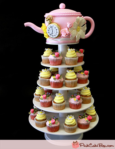 Totalement Terrific Teapot gâteaux - Rose Cake Box