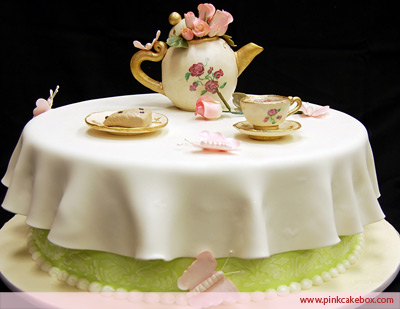 Totalement Terrific Teapot gâteaux - Rose Cake Box