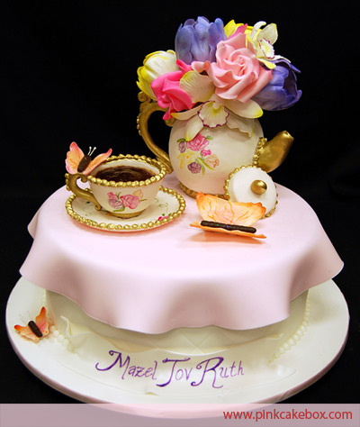 Totalement Terrific Teapot gâteaux - Rose Cake Box