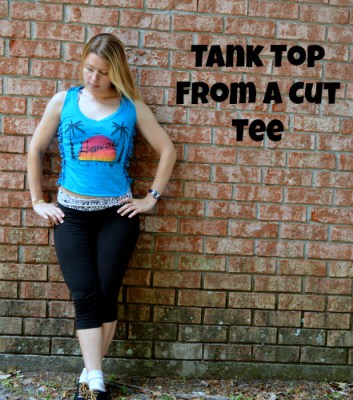 T-Shirt Tank Top, Wege zum Schneiden Sie ein T-Shirt in einem DIY-Behälter