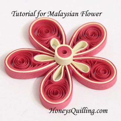 Tutoriel pour papier Quilled malaisienne Fleur - Miel - de Quilling