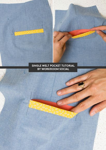 Tutoriel Comment faire poches passepoilées simples - Workroom sociale • instructions de couture et d'inspiration •