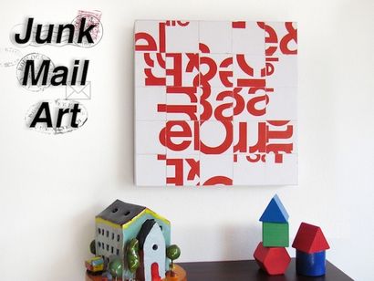 art recyclé Typographie avec junk mail - Mod Podge Rocks
