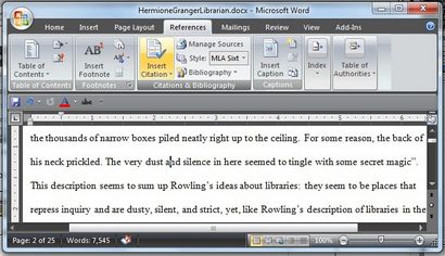 En utilisant Microsoft Word pour créer des références et Bibliographies0 Olson Library
