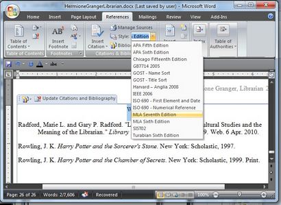 Mit Microsoft Word Verweise auf Erstellen und Bibliographies0 Olson Bibliothek