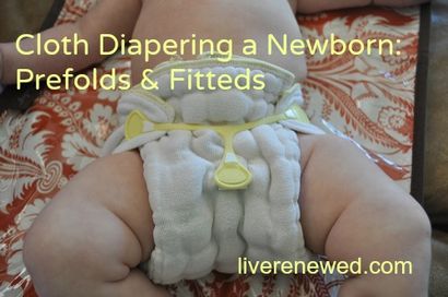 Mit prefolds und Einbaustoffwindeln auf ein neugeborenes Baby