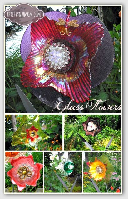 L'utilisation de verre recyclé pour faire des fleurs - Fleurs en verre de bricolage! Thrifty NW Mom
