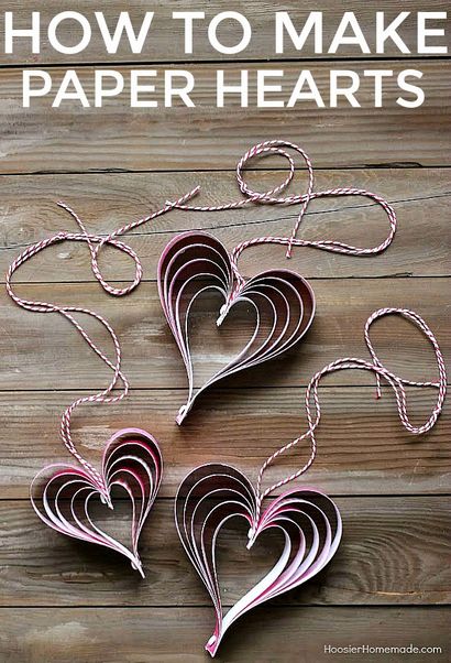 Valentine - s Craft Comment faire Paper Hearts - Hoosier maison