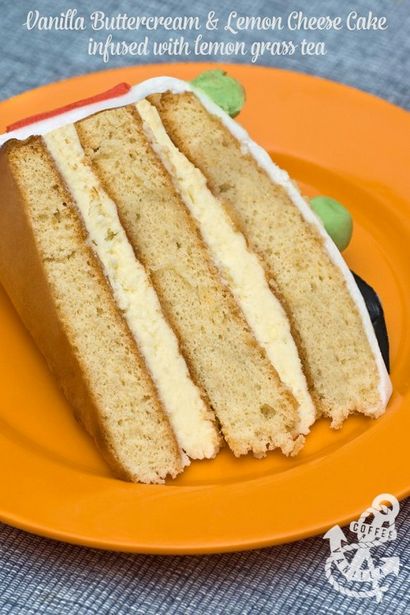 Vanilla Crème au beurre - fromage citronné Triple Layer Cake infusé avec Citronnelle Thé »Café - Vanille