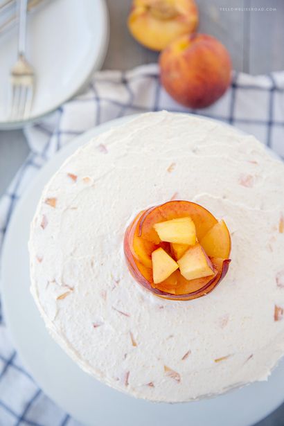 Couche Peach Vanilla Cake - Peaches - Gâteau à la crème