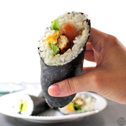 Végétalien Sushi Burrito avec Air Fryer Tofu - Colle - Glitter