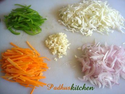 Légumes nouilles Recette- Comment faire des nouilles de légumes, Padhuskitchen