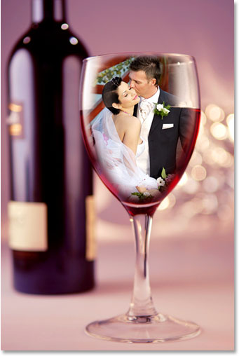 Couple de mariage en verre de vin - Tutorial Photoshop (vin) Couple de mariage en verre de vin - Tutorial Photoshop
