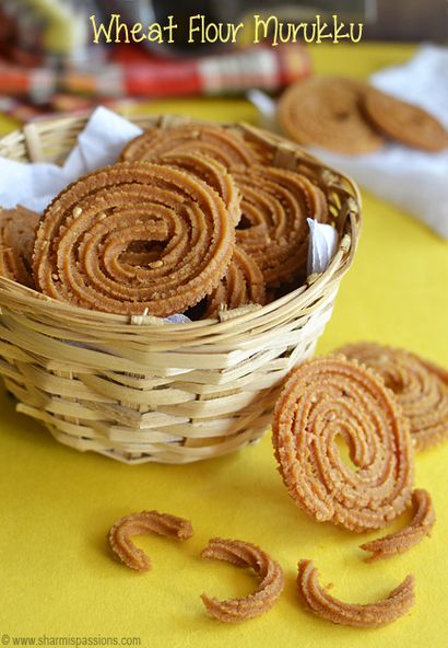 Farine de blé murukku Recette - Des collations Diwali - Sharmis Passions