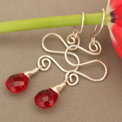 Boucles d'oreilles briolette de fil