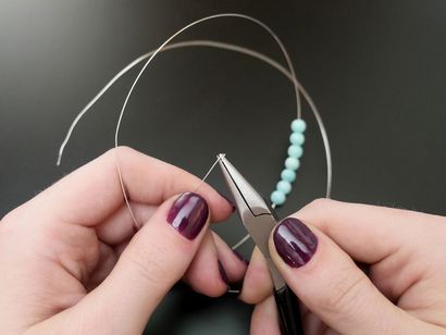 Enveloppé de fil - Boucles d'oreilles en perles 5 étapes (avec photos)