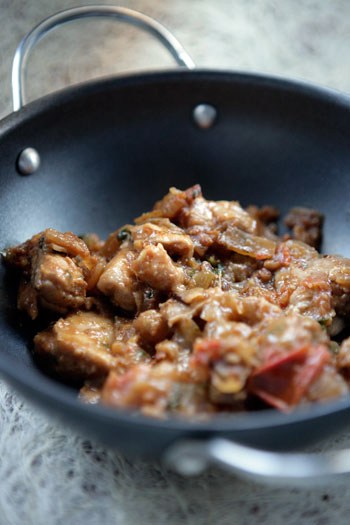 Kadai Wok Poulet frit - Mallika Basu, Facile Recettes simples indiennes