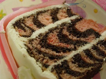 Zebra rayé gâteau 4 étapes (avec photos)